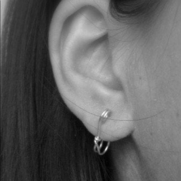 Sterling Silver Safety Pin Earrings, Artisan Crafted - Picture 2 of 6